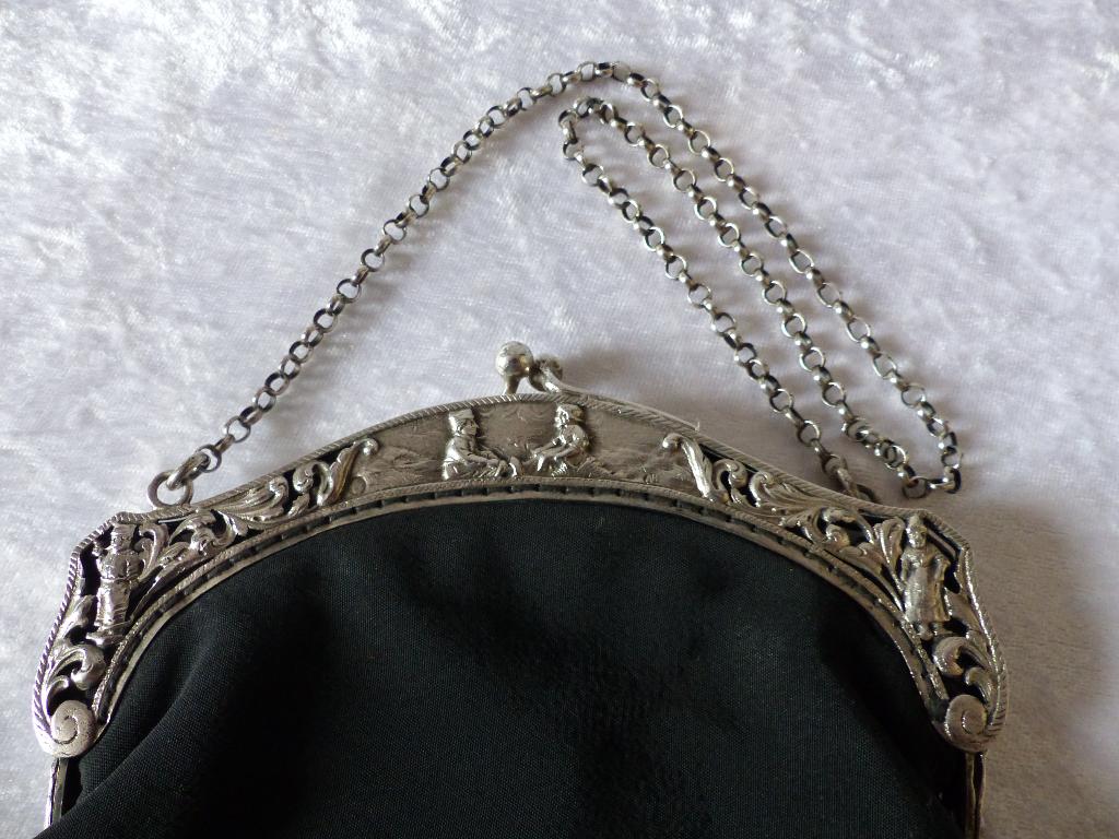 Mooie Antieke Zilveren Tasbeugel met Ketting - Boer en Boeri, Verzenden, Zilver