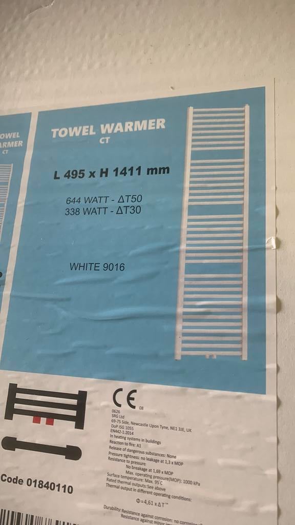 Nieuwe handdoek radiator., Ophalen, Radiator, Nieuw, Minder dan 60 cm