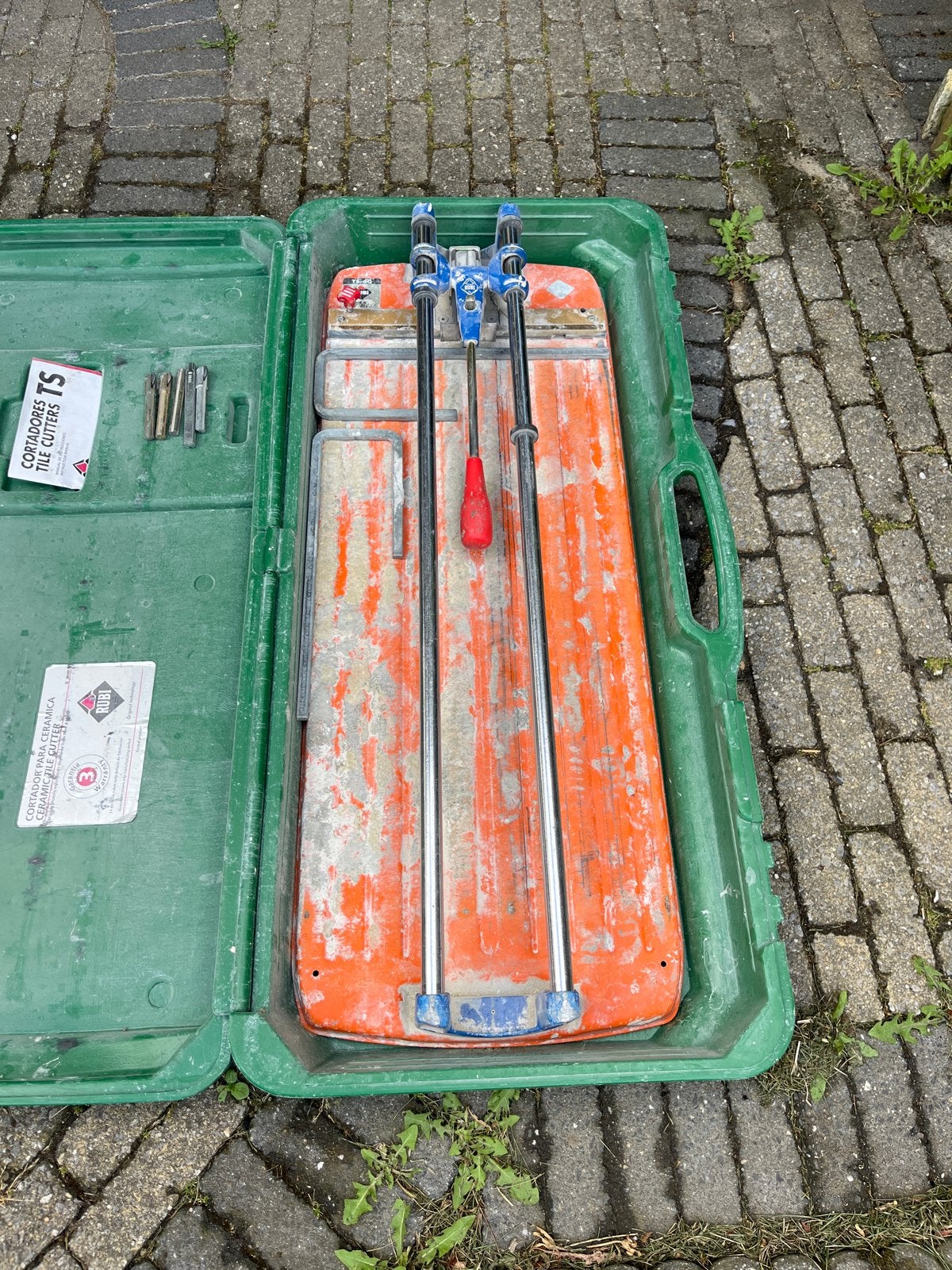 Rubi TS-60 Tegelsnijder met koffer en accessoires, Ophalen, Gebruikt, Snijgereedschap, Rubi