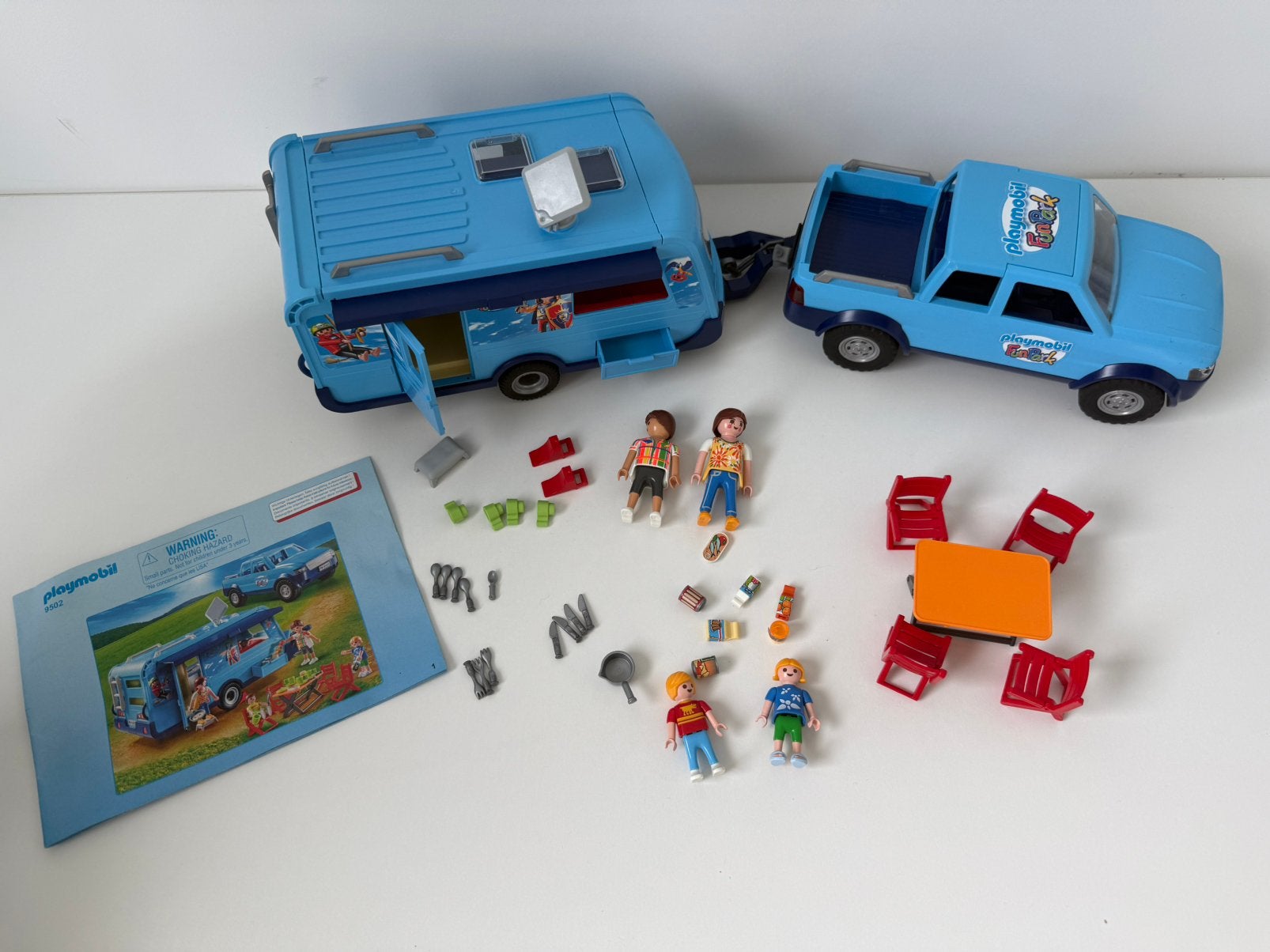 Playmobil pick up met caravan (9502), Ophalen of Verzenden, Gebruikt