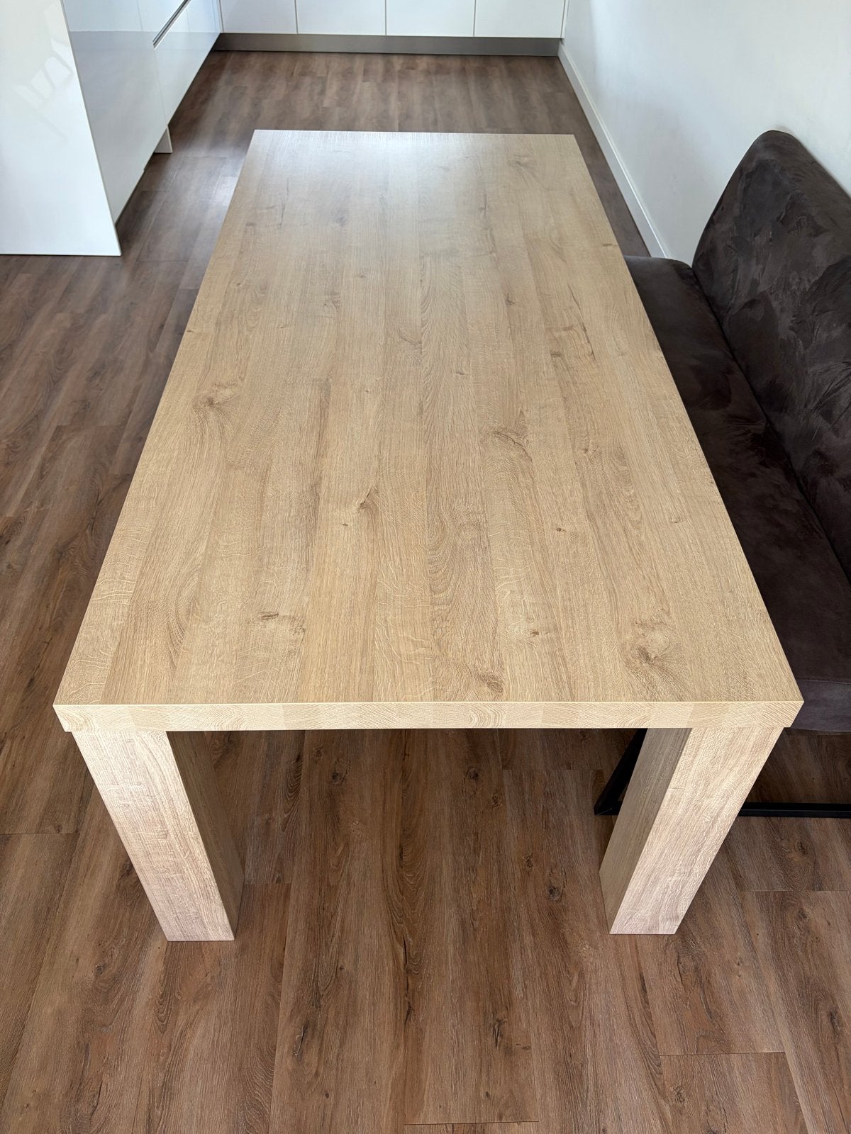 Eettafel Lamulux Naturel Eiken - 220x100 cm, Huis en Inrichting, Gebruikt, 100 tot 150 cm, 200 cm of meer, Ophalen of Verzenden