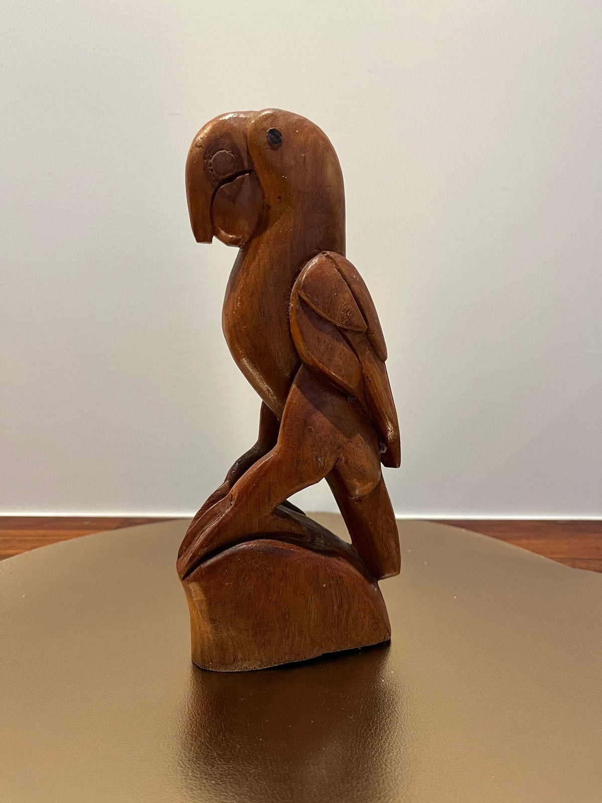 Midcentury Houtsnijwerk Vogel op Sokkel - 19,5 cm, Ophalen, Houtsnijwerk, Minder dan 20 cm, Handgemaakt