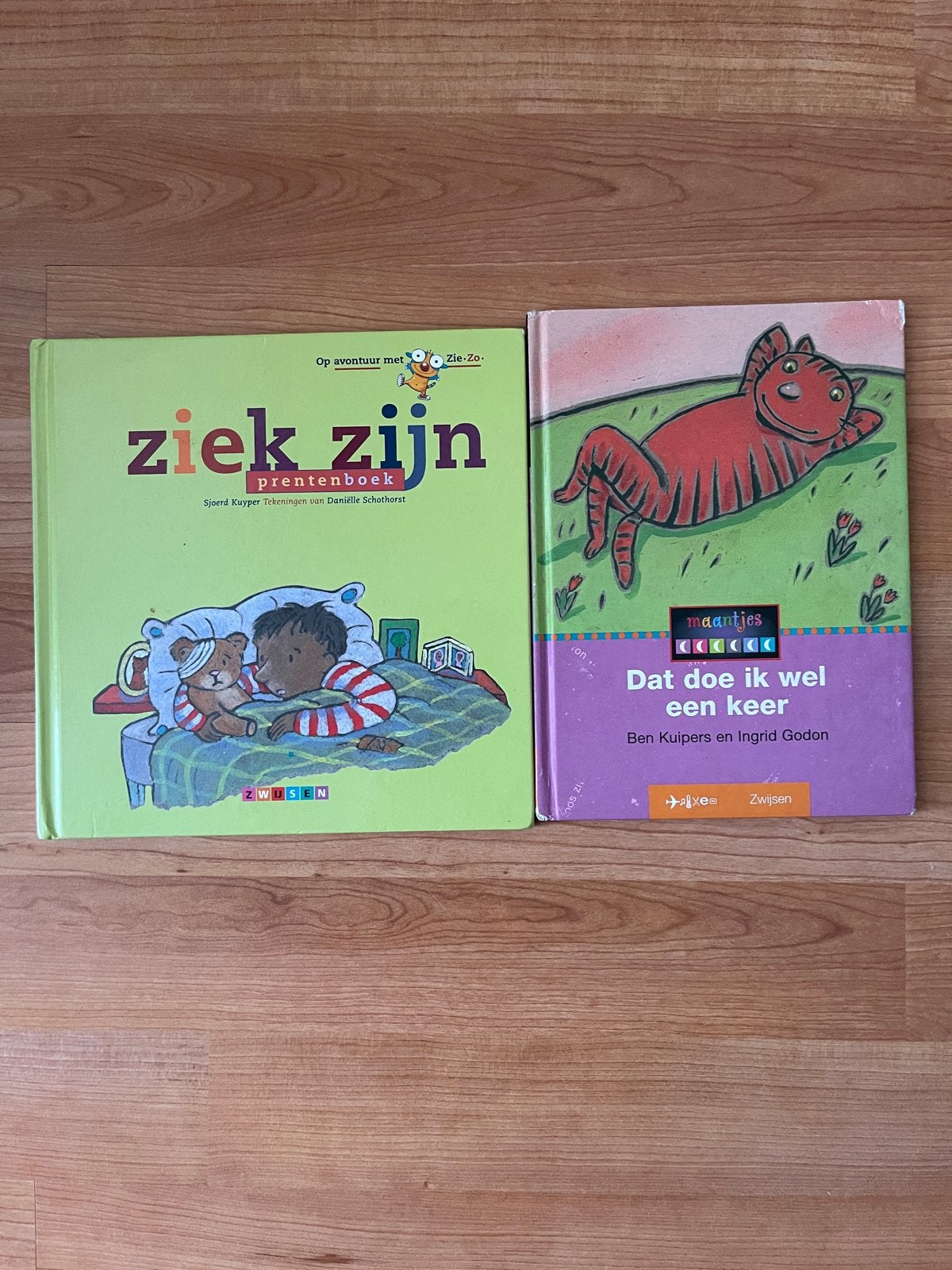 2 prentenboeken: Ziek Zijn & Dat doe ik wel een keer, Boeken, Prentenboeken en Plaatjesalbums, Ophalen of Verzenden, Gelezen, Prentenboek
