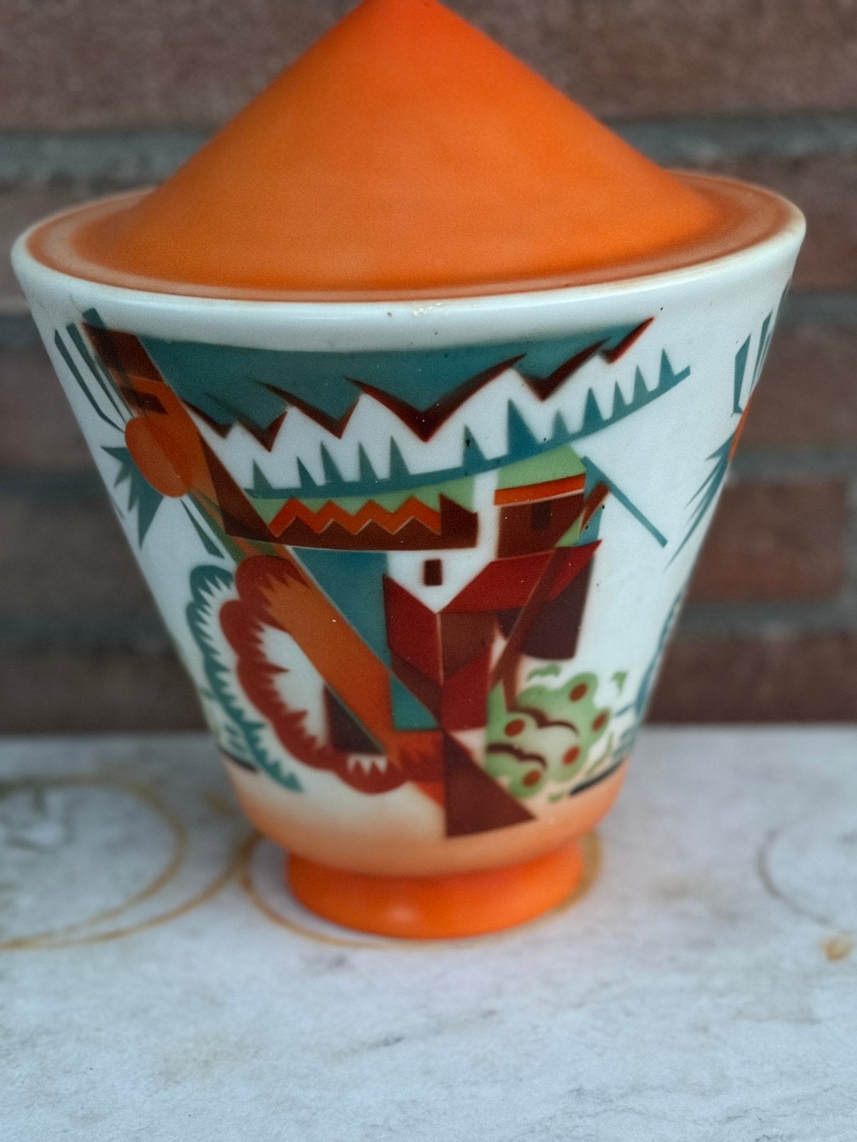 art deco glazen LAMP, Ophalen of Verzenden