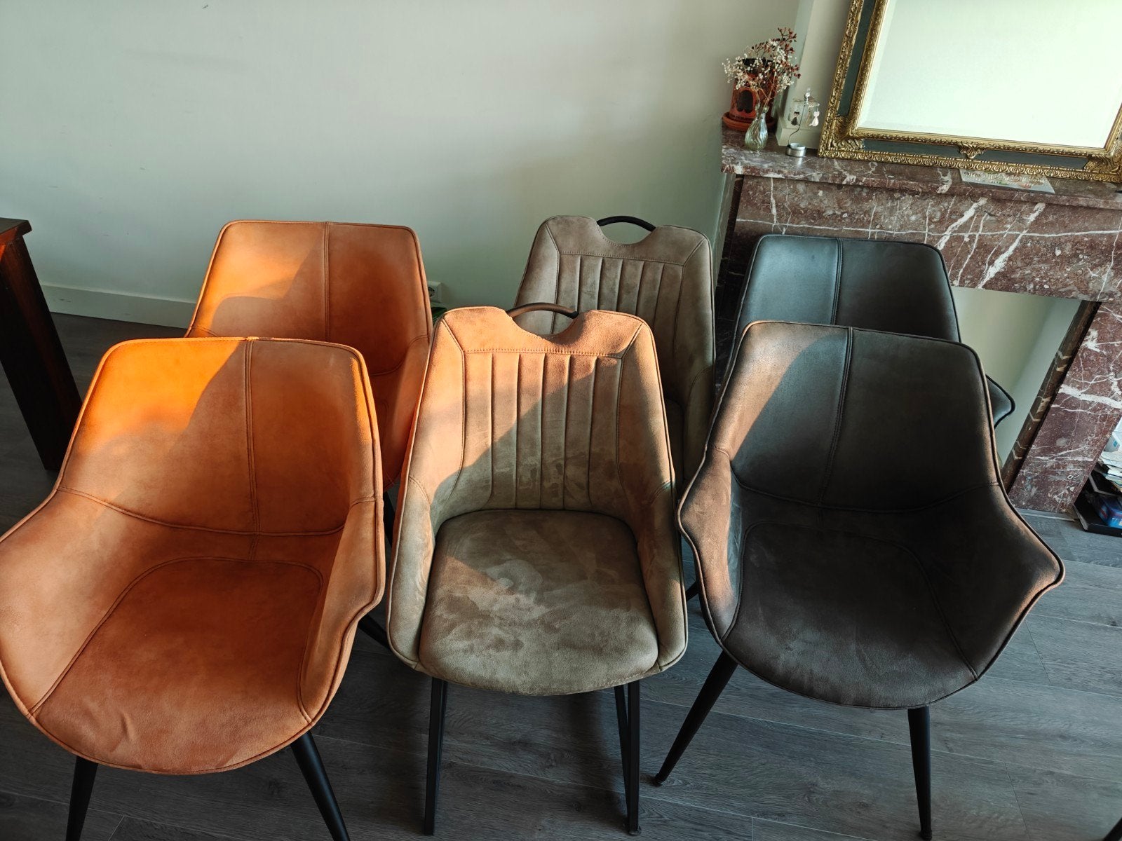 6 Eetkamerstoelen, Huis en Inrichting, Stoelen, Ophalen, Overige kleuren, Overige materialen, Zo goed als nieuw