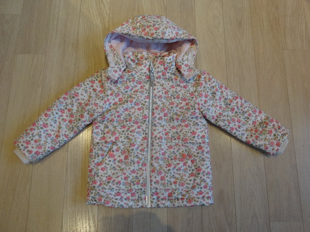 Bloemen winterjas mt 98-104, Ophalen of Verzenden, Zo goed als nieuw, Meisje, Jas