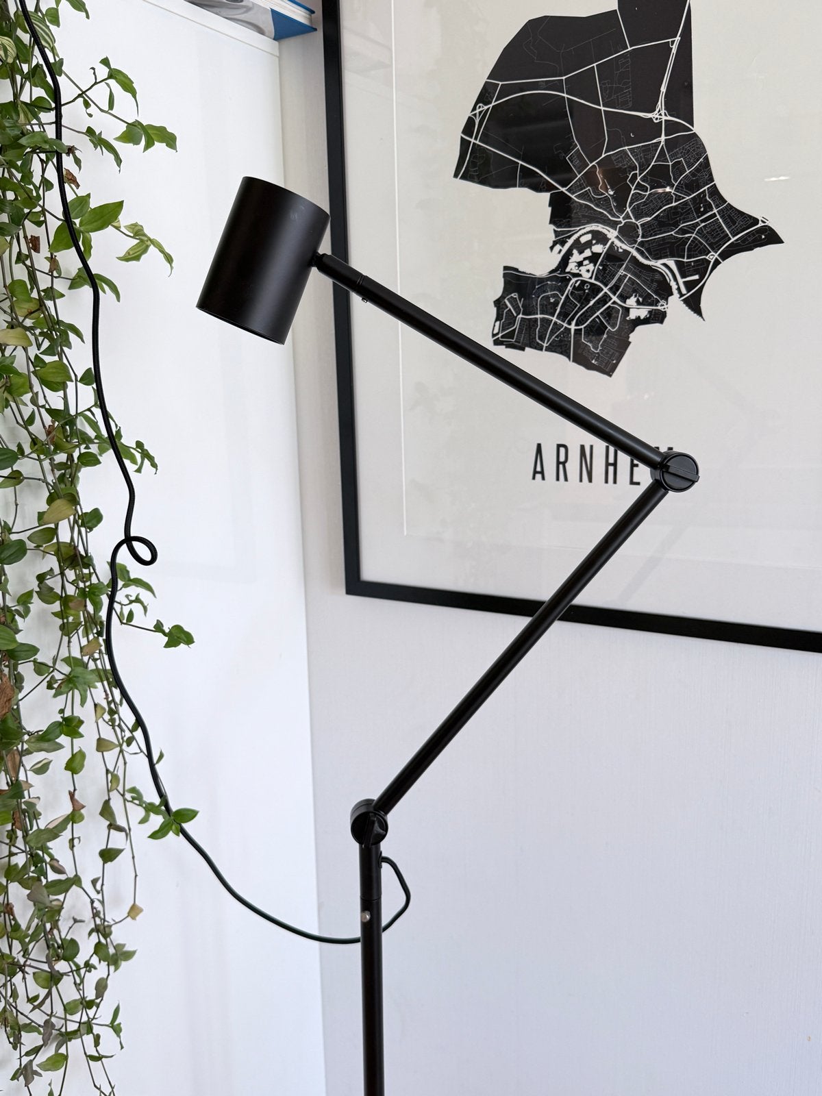 IKEA NYMÅNE staande leeslamp antraciet – verstelbaar, Ophalen, Strak modern, GU10, Nieuw