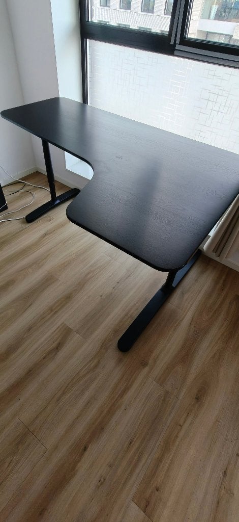 Verstelbaar bureau IKEA Bekant, Huis en Inrichting, Ophalen, Zwart, 160 cm, Gebruikt