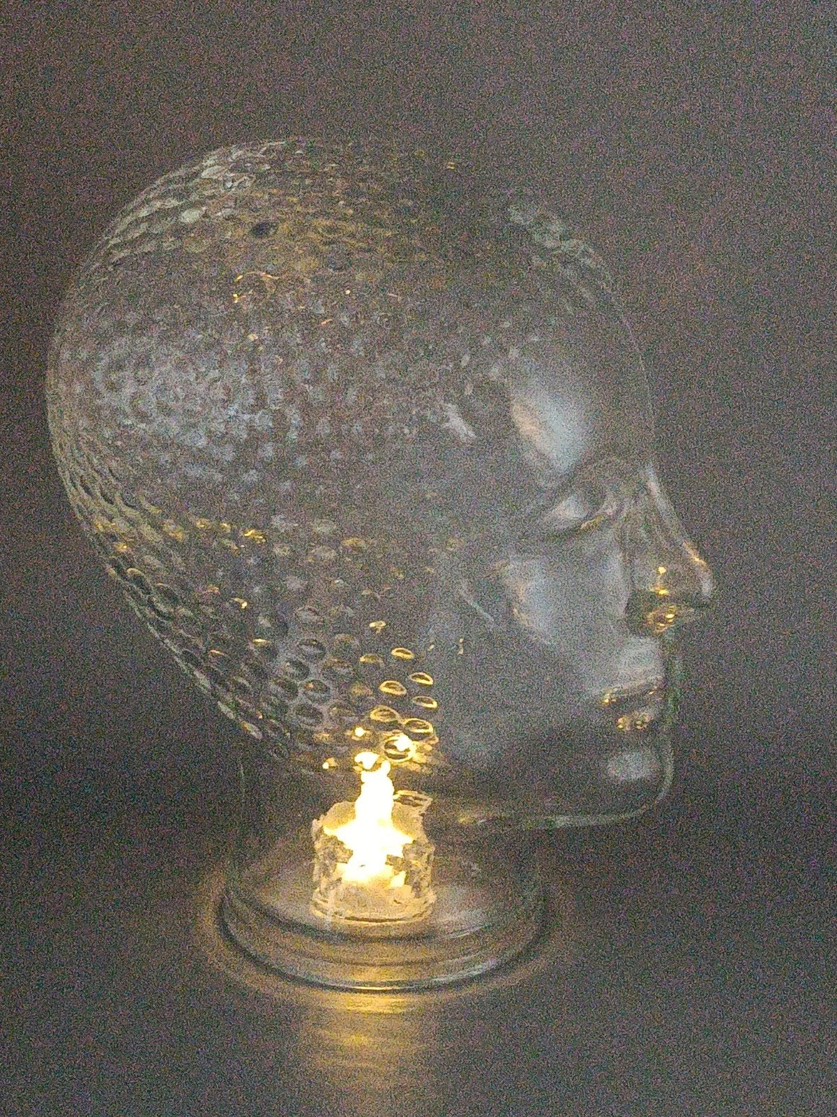 Fraai Vintage Glazen Hoofd Jaren '70 25,5cmh, Ophalen of Verzenden, Zo goed als nieuw, Glas