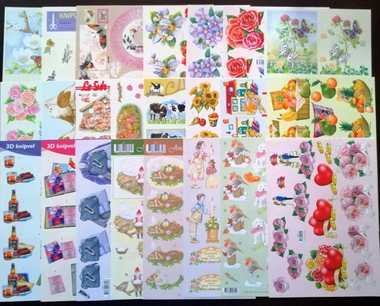3D knipvellen pakketje, 24 stuks. Nr.1, Hobby en Vrije tijd, Ophalen of Verzenden, Nieuw, Overige thema's, Knipvel