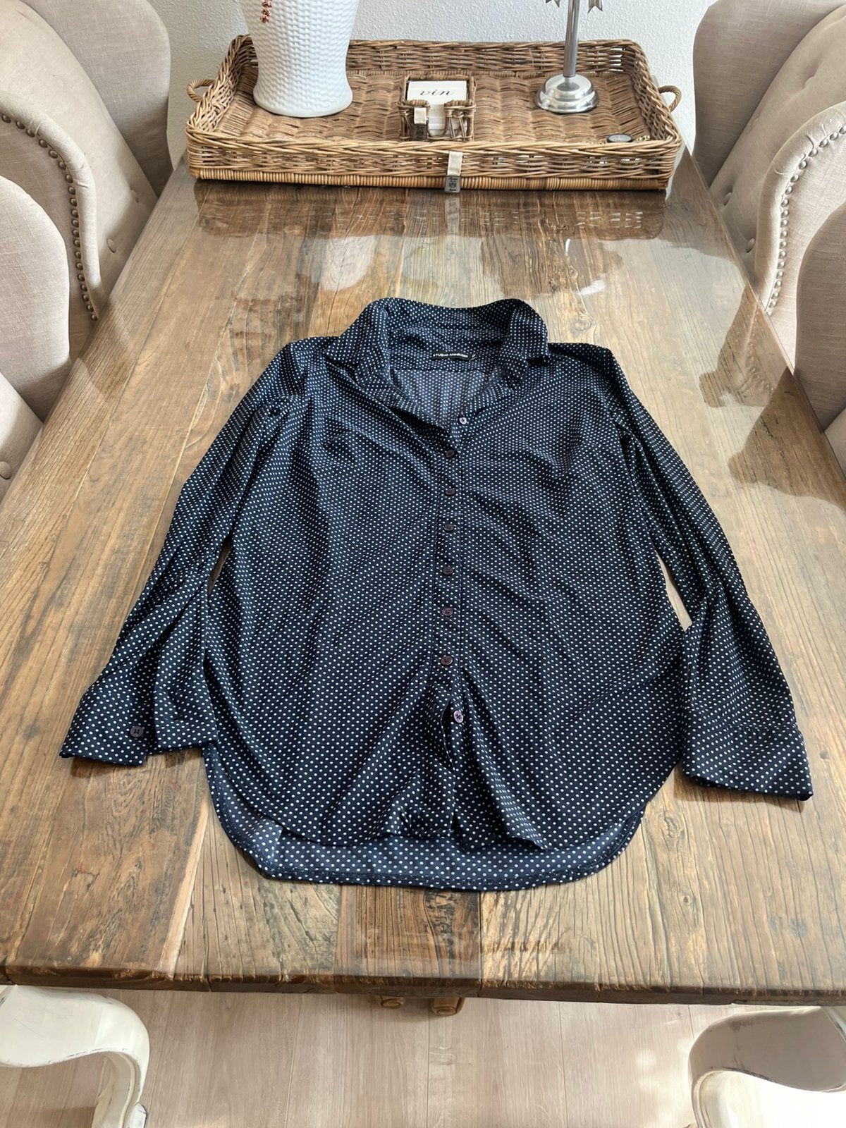 Studio anneloes travelstof blouse maat m als nieuw, Ophalen of Verzenden, Zo goed als nieuw, Maat 38/40 (M), Blauw