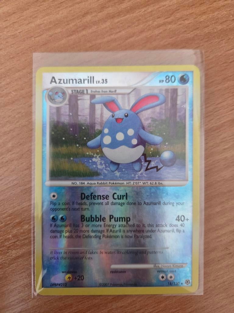 Azumarill 18/130 reverse holo, Ophalen of Verzenden, Zo goed als nieuw, Losse kaart, Foil