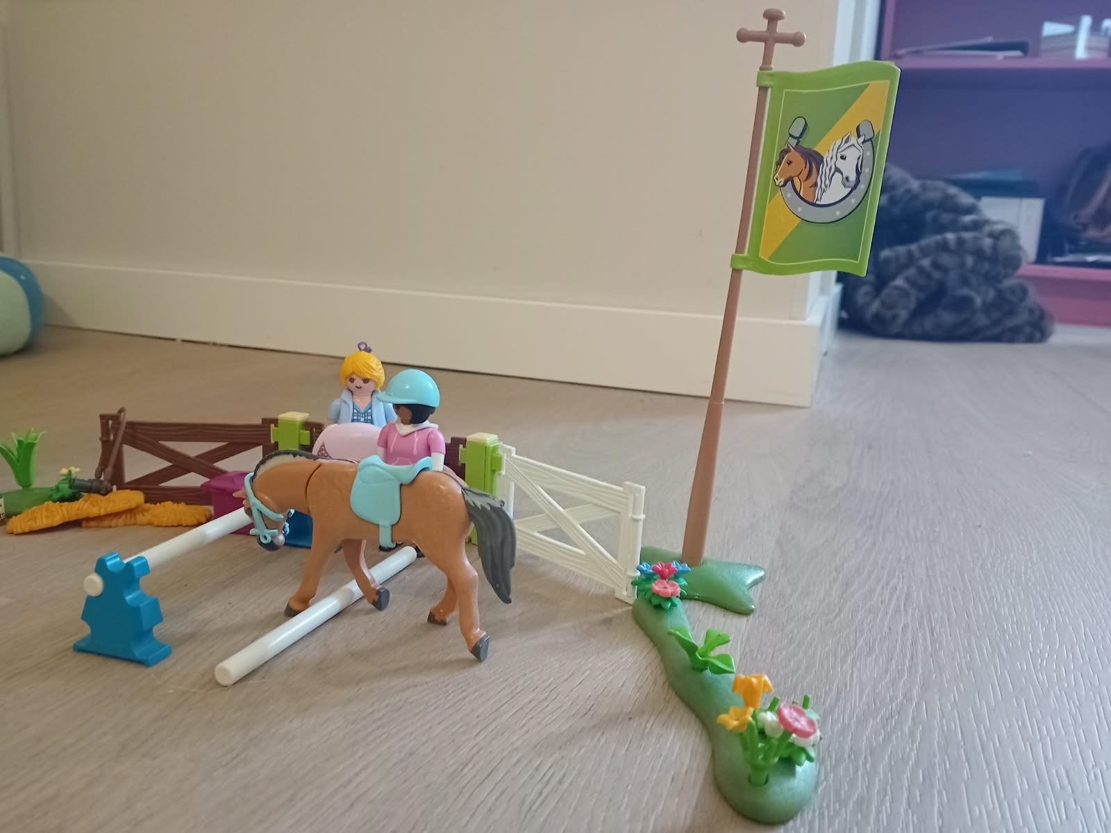 Playmobil paardrijset met figuren en accessoires, Gebruikt, Losse onderdelen, Ophalen of Verzenden, Country