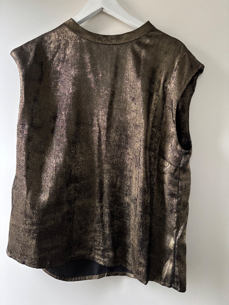 Yaya top / shirt / blouse metallic brons maat 44, Kleding | Dames, Overige kleuren, Verzenden, Maat 42/44 (L), Zo goed als nieuw