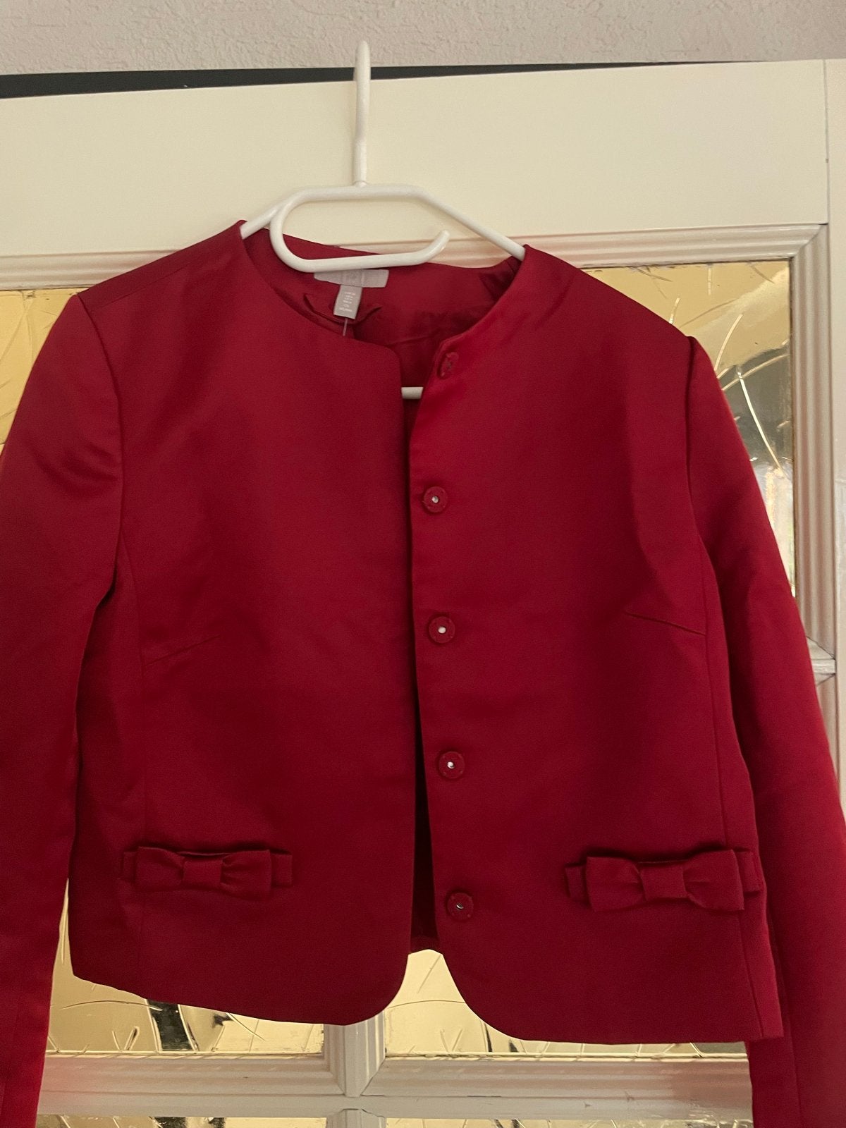 Rood jasje met strikjes van H&M, maat 36, Nieuw, Ophalen of Verzenden, Jasje, Maat 36 (S)