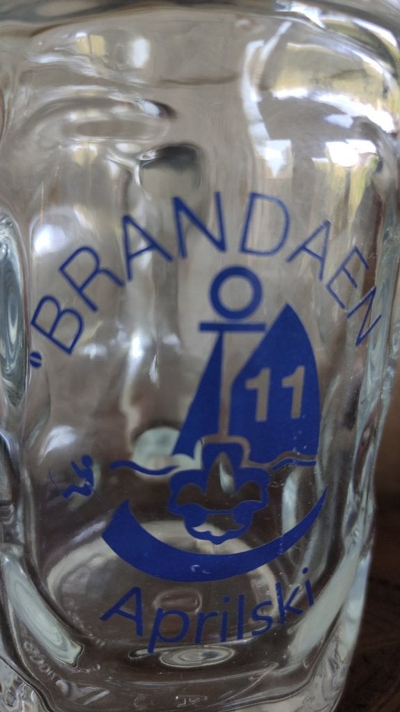 scouting grote bierpul 0,5 liter Brandaen zeeverkenners, Verzamelen, Ophalen of Verzenden, Zo goed als nieuw, Overige typen