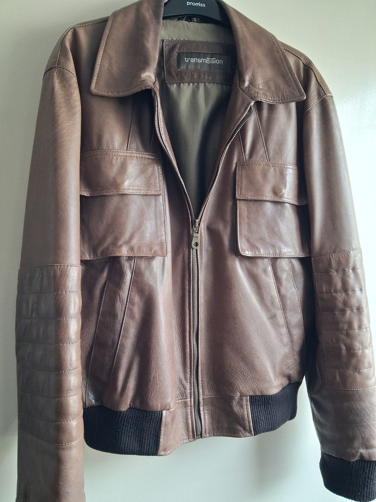 Heren echt lederen jack - Maat L / 50, Kleding | Heren, Ophalen, Bruin, Maat 48/50 (M), Transmission