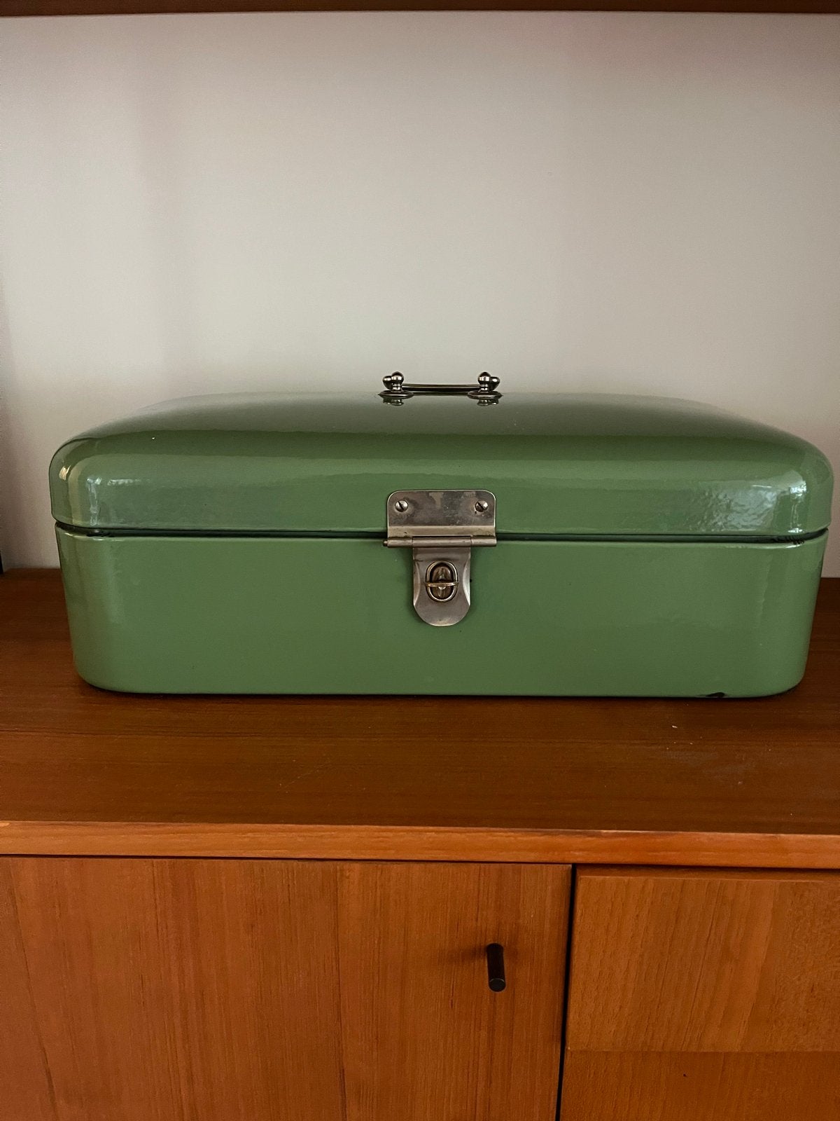 Vintage Broodtrommel Groen, Antiek en Kunst, Antiek | Emaille, Ophalen