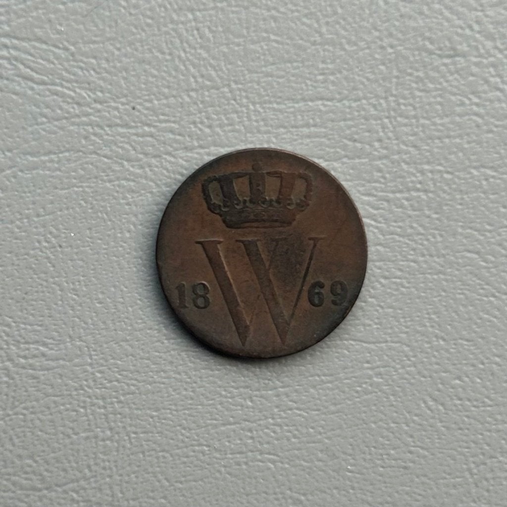 1/2 cent 1869, Postzegels en Munten, Ophalen of Verzenden, Koning Willem III, 5 cent
