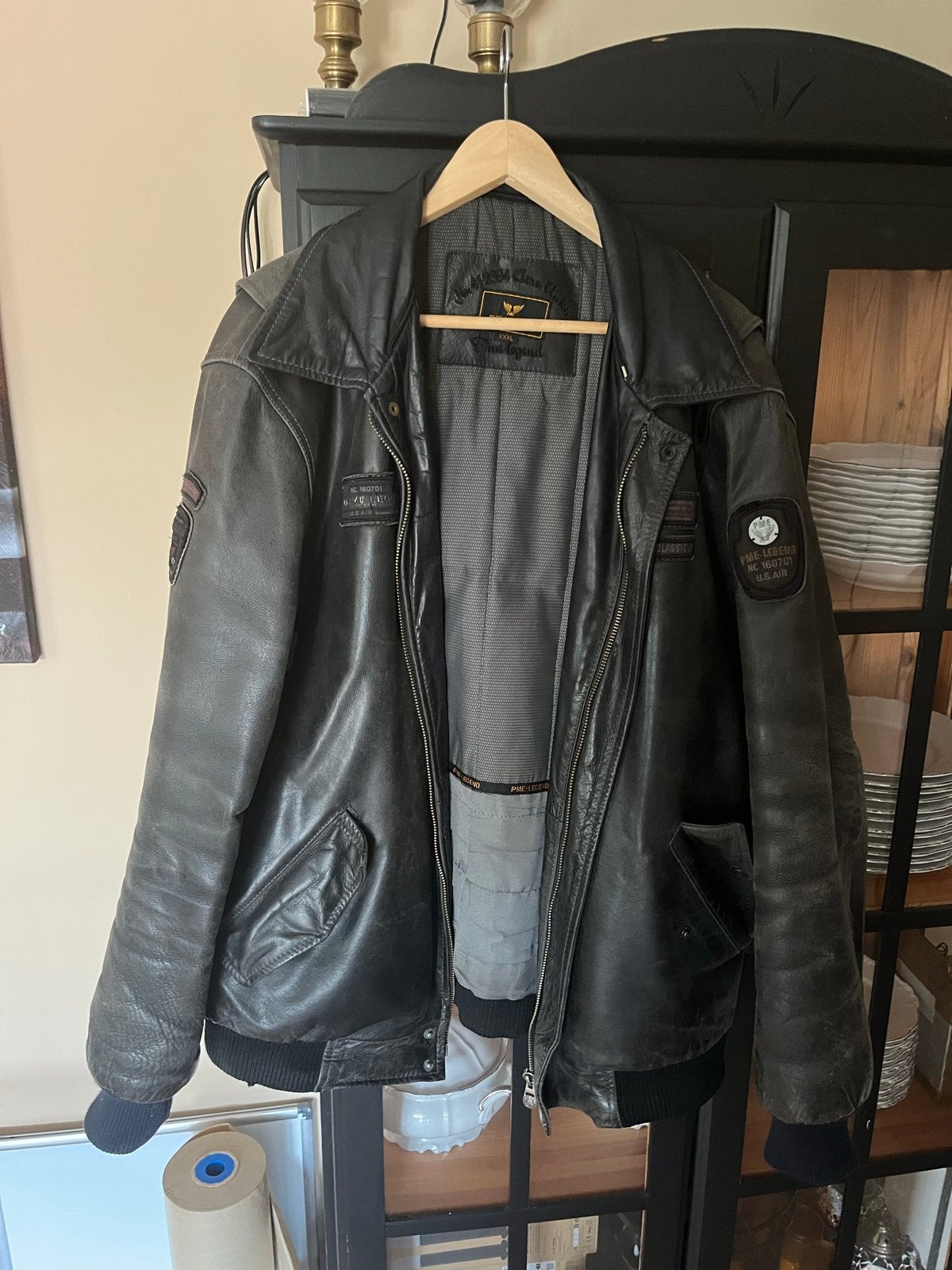 PME Legend Leren Jas - XXXL - Voering zakken stuk, Ophalen, Gedragen, Maat 56/58 (XL), Zwart