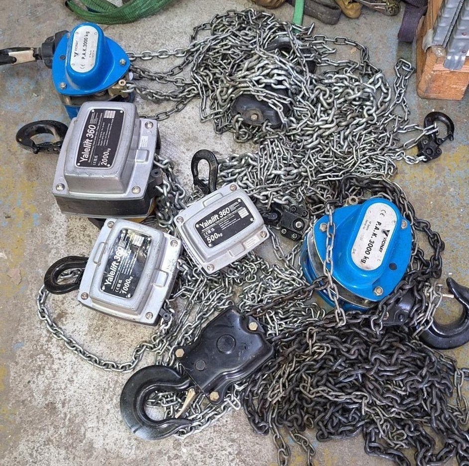 Handkettingtakels, Ophalen, Gebruikt