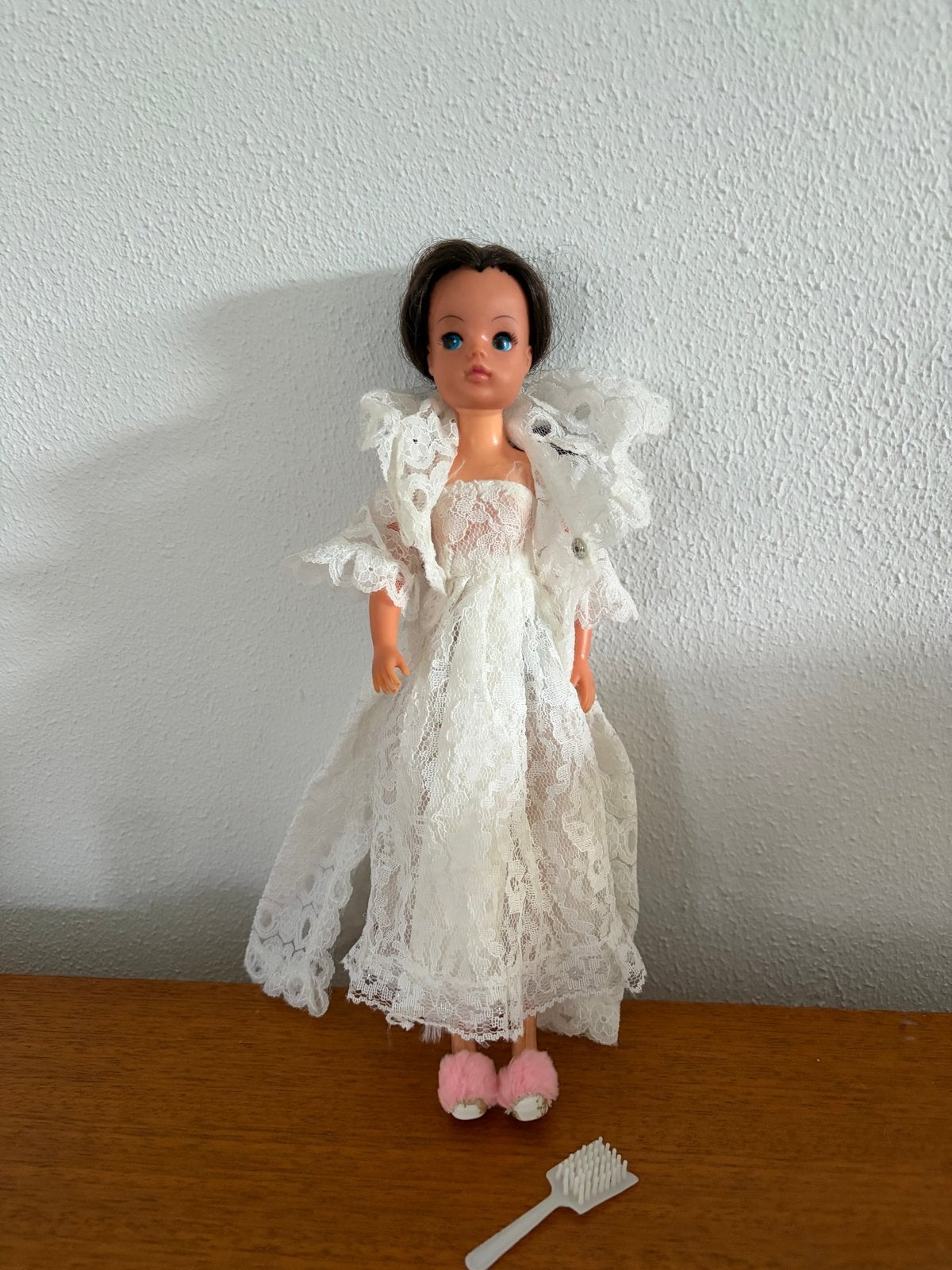 Vintage Sindy pop jaren '70 met jurk, jas en accessoires, Ophalen of Verzenden, Gebruikt, Barbie