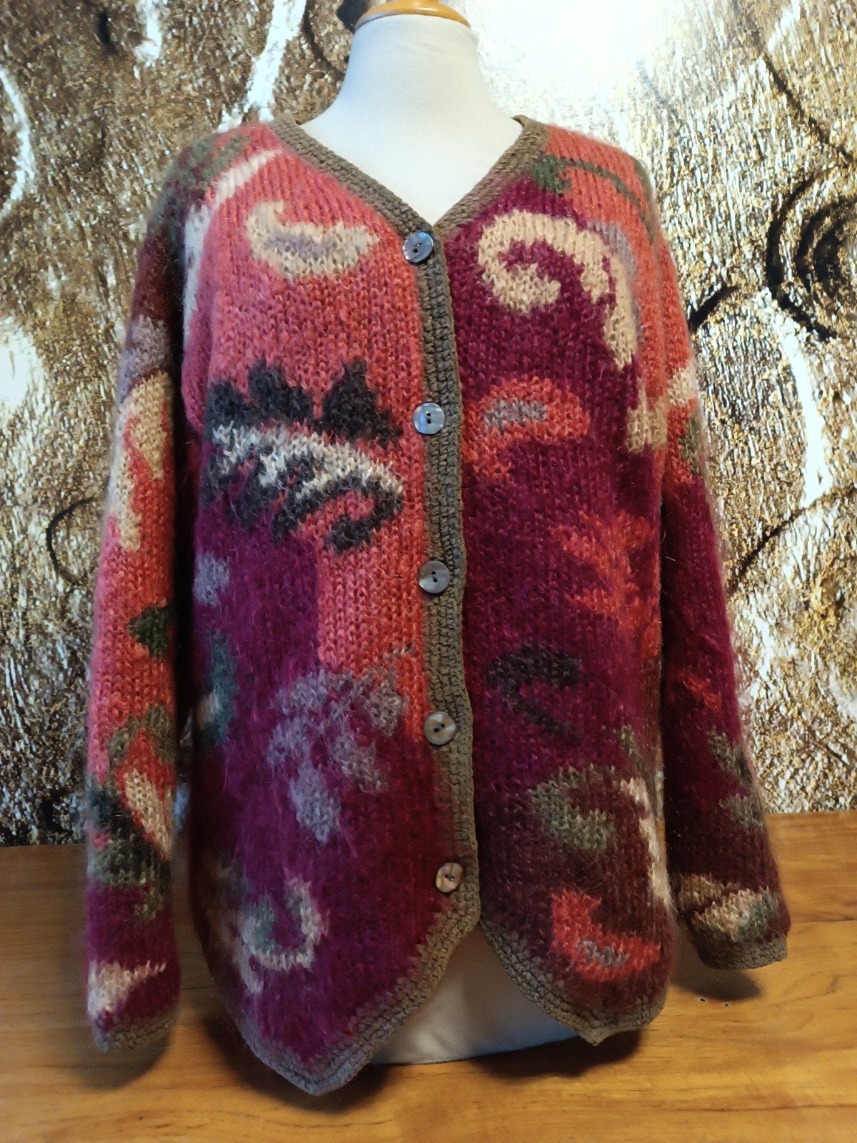💖Prachtig Icelandic Design Mohair wollen vest/jasje M, Ophalen of Verzenden, Zo goed als nieuw, Maat 38/40 (M), Meerkleurig