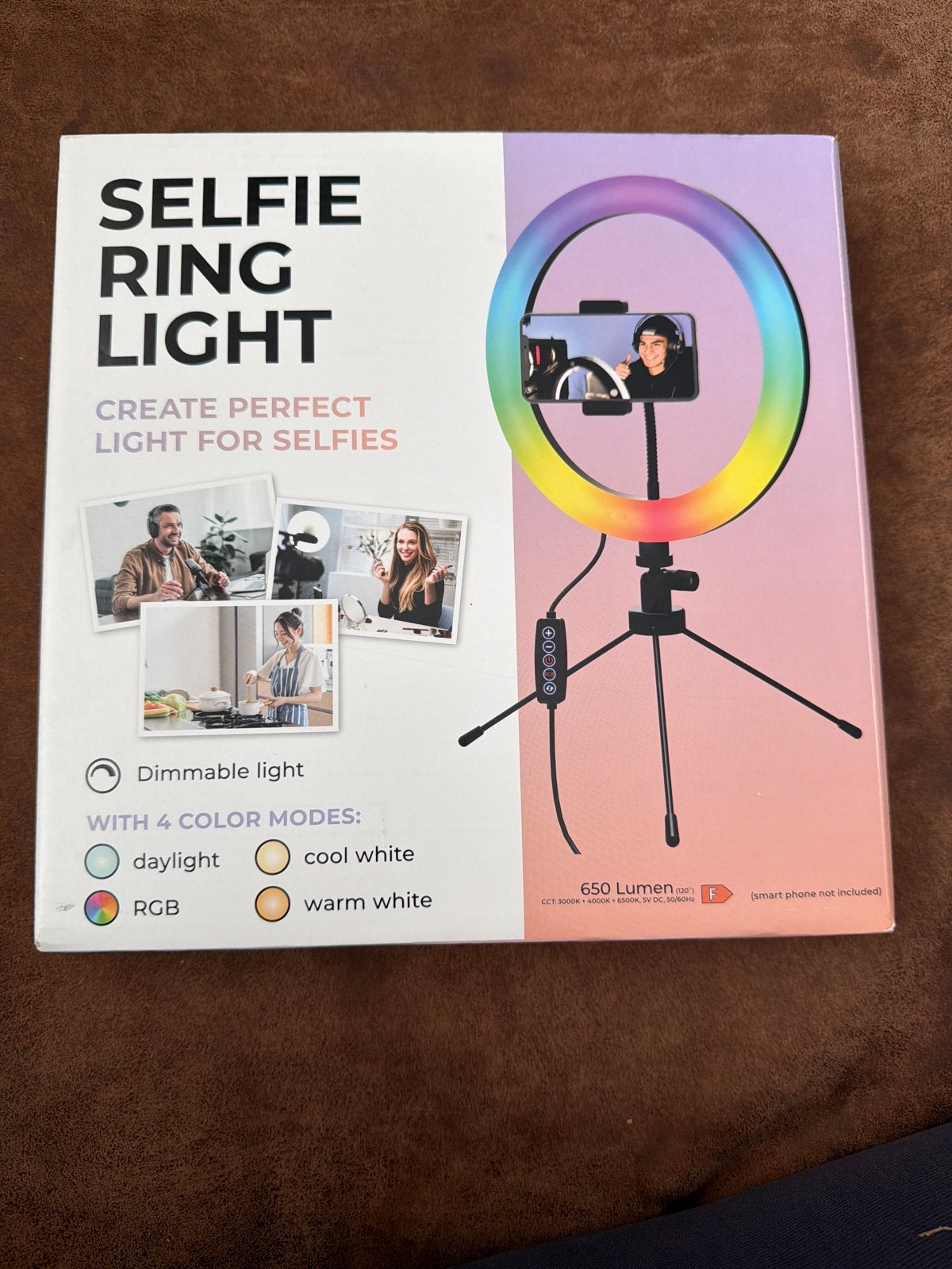 Selfie Ring Light met Statief en 4 Kleurmodi, Audio, Tv en Foto, Overige merken, Ringlicht, Verzenden, Instellicht