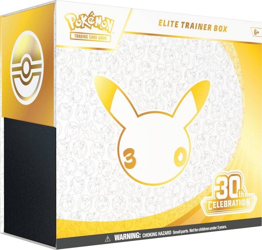 Pre-order: Pokémon 30th Celebrations Elite Trainer Box, Hobby en Vrije tijd, Verzamelkaartspellen | Pokémon, Ophalen, Nieuw, Overige typen