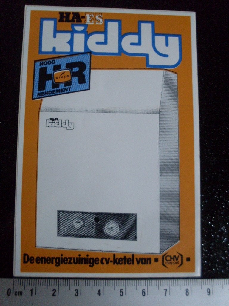 sticker kiddy hoog hr rendement cv ketel chv meppel logo, Verzenden, Zo goed als nieuw, Merk