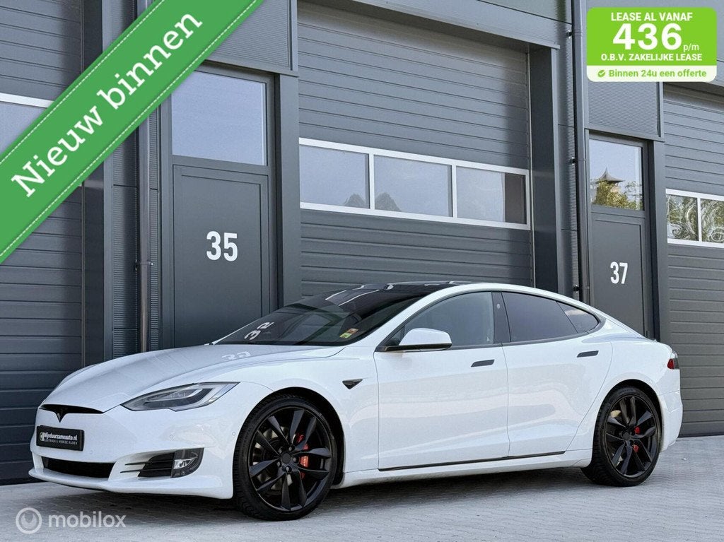 Tesla Model S 100D - Top uitgevoerd! - SOH 87% - nette auto!, Auto's, Tesla, Gebruikt, 110 €/maand, Model S, Wit