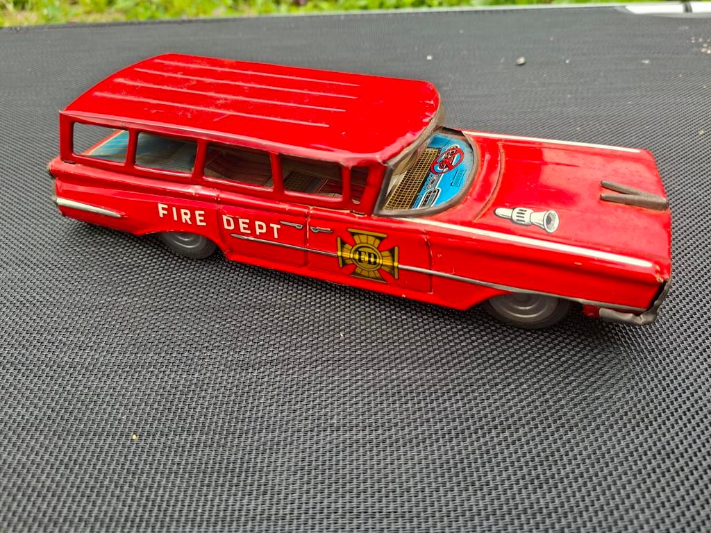 Japan blikken fire dept frictie wagen, Antiek en Kunst, Antiek | Speelgoed, Ophalen
