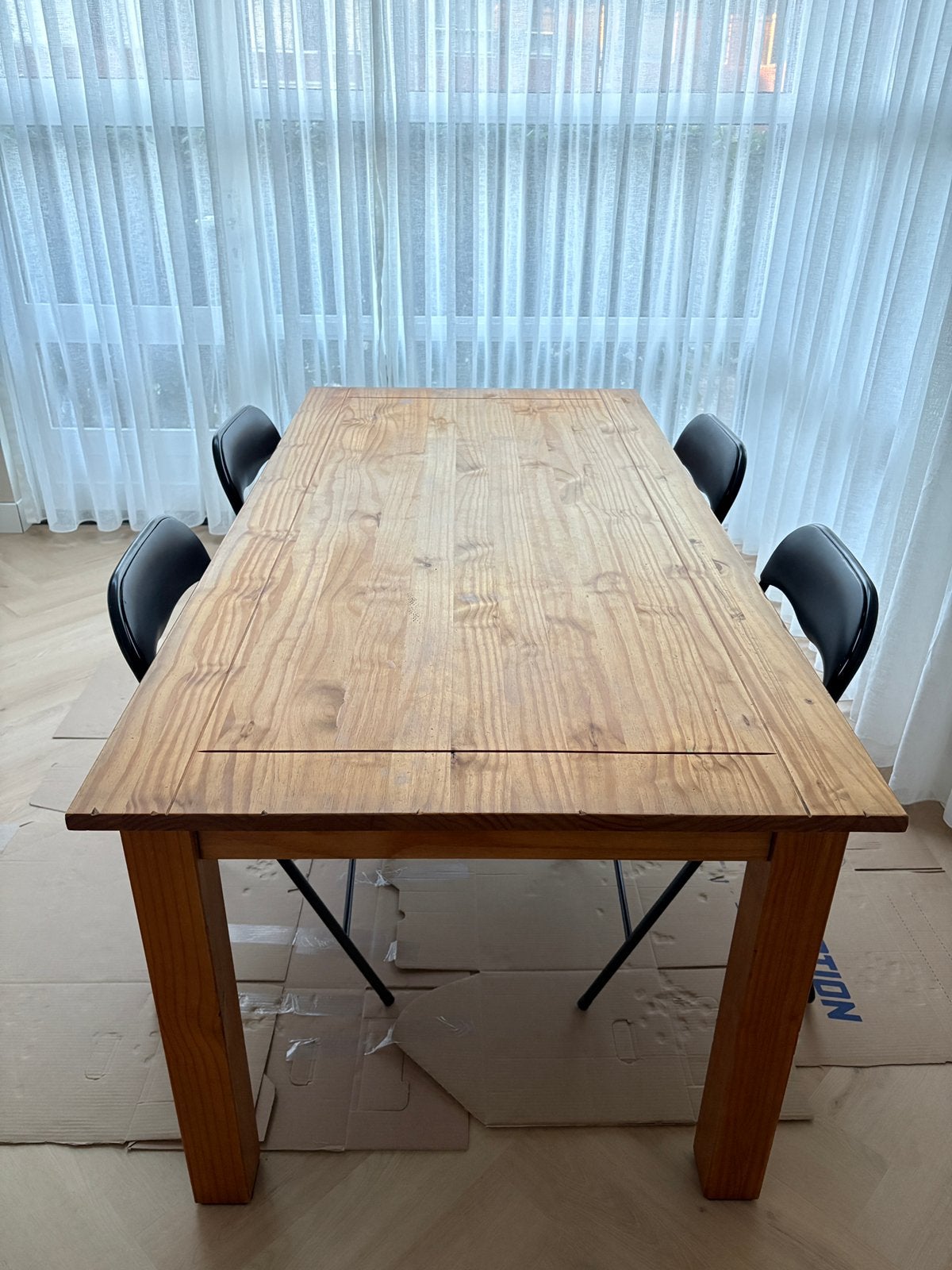 Mexicaans grenen eettafel, Ophalen, Zo goed als nieuw, Rechthoekig, 50 tot 100 cm