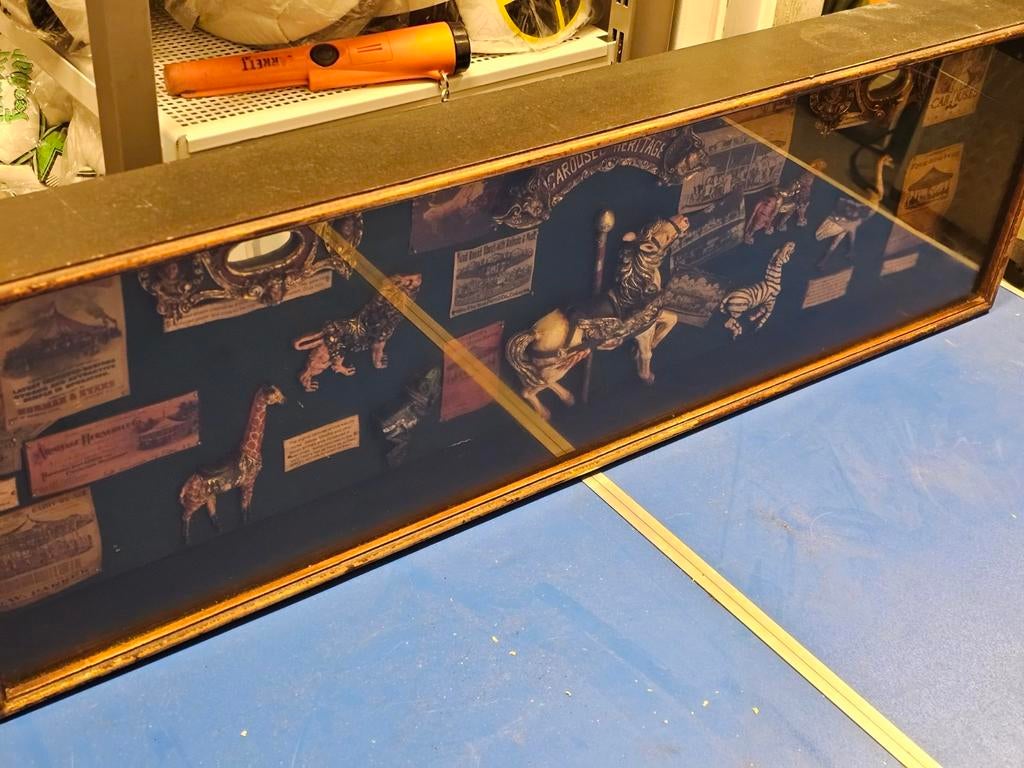 Vintage Carrousel Heritage Diorama in Lijst, Antiek en Kunst, Ophalen of Verzenden