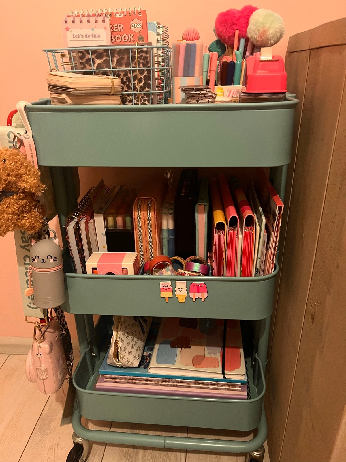 Raskog trolley Ikea turquoise, Ophalen, Draaibaar, Gebruikt, Trolley