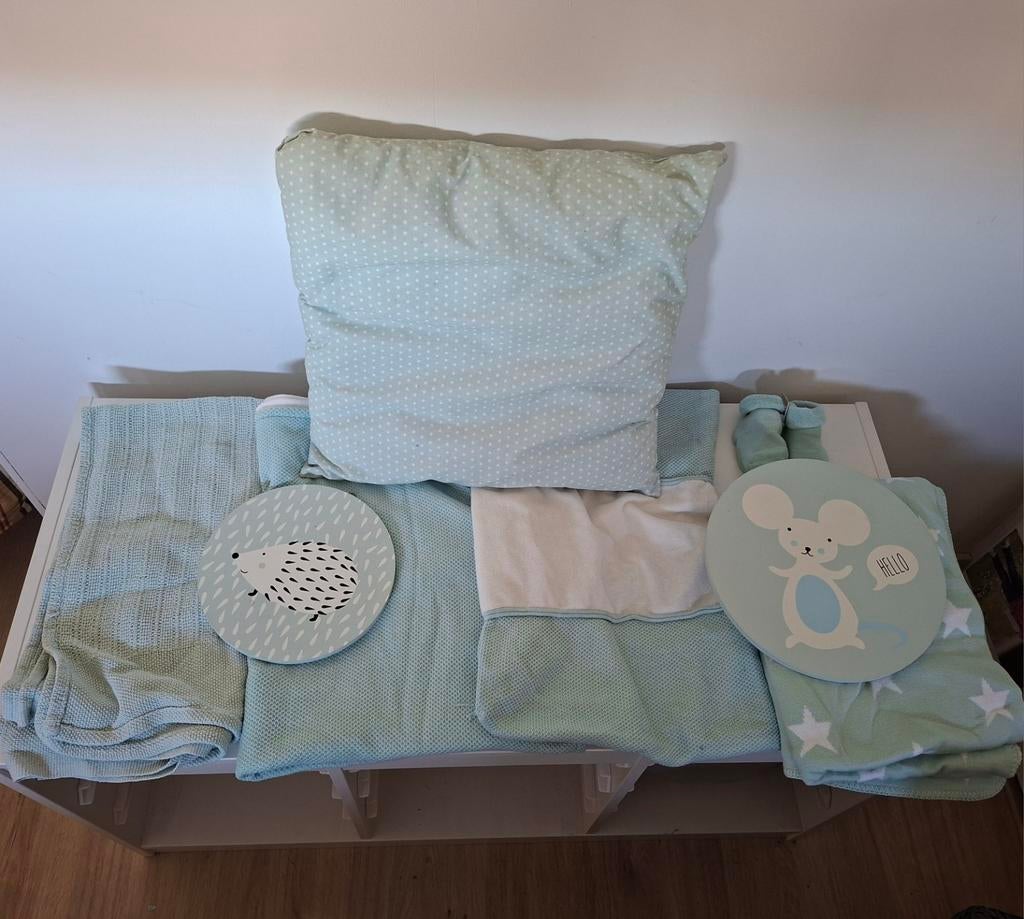 Baby's only dekens en accessoires mintgroen, Huis en Inrichting, Ophalen of Verzenden, Zo goed als nieuw, Vierkant