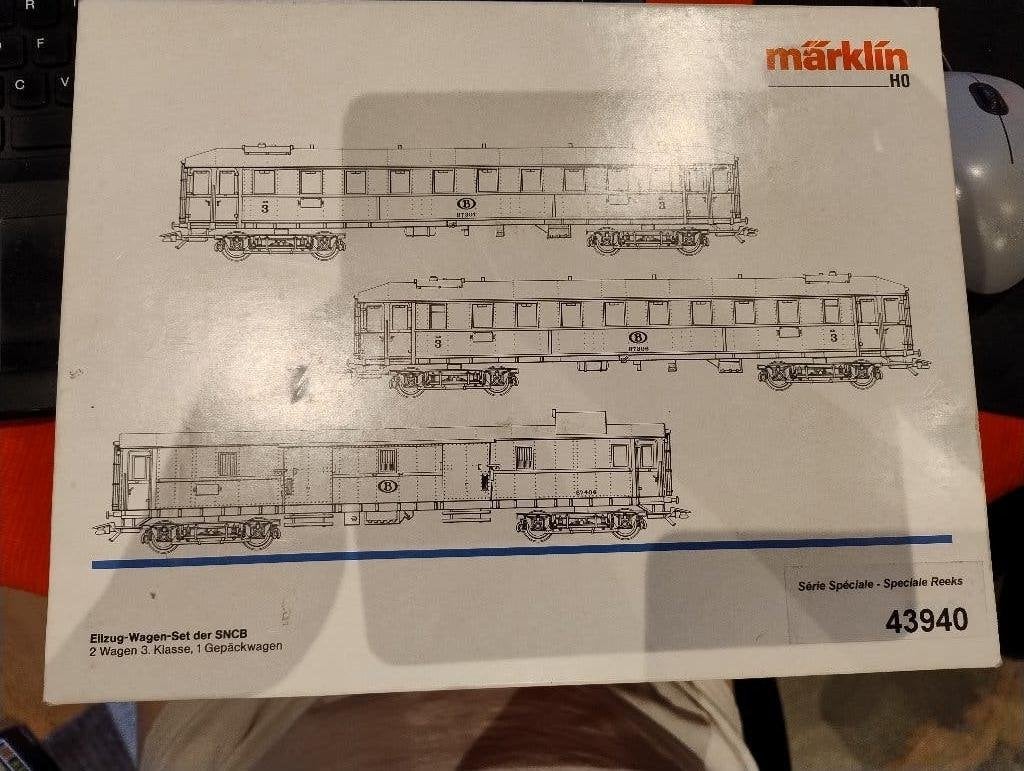 ärklin 43940 SNCB / NMBS rijtuigenset 3-delig in OVP, Hobby en Vrije tijd, Modeltreinen | H0, Overige merken, Gelijkstroom, Wagon