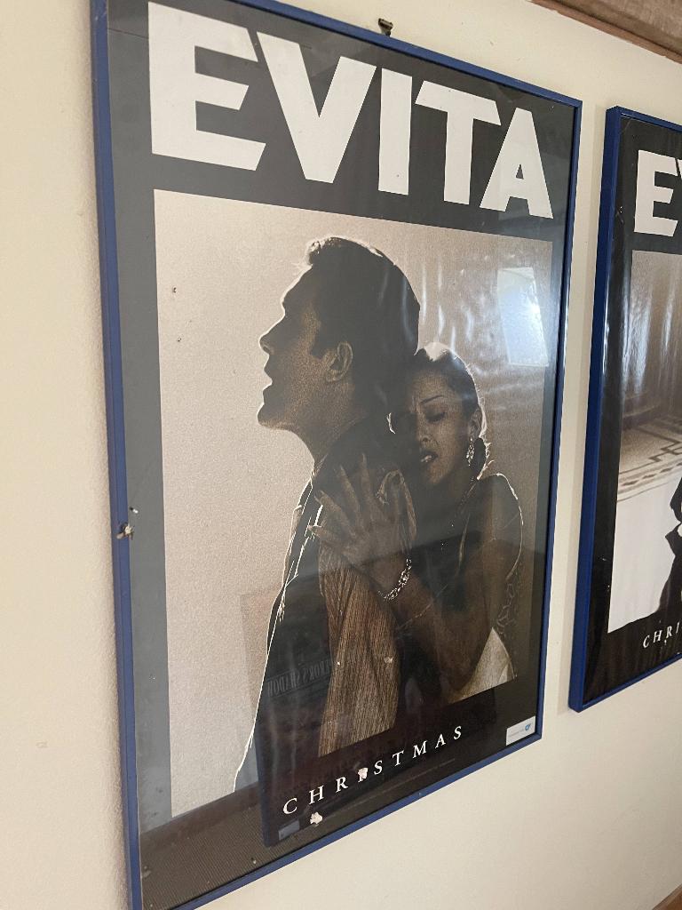 Evita Vintage Film Posters 100x70cm, Ophalen, Rechthoekig Staand, Met lijst, Zo goed als nieuw