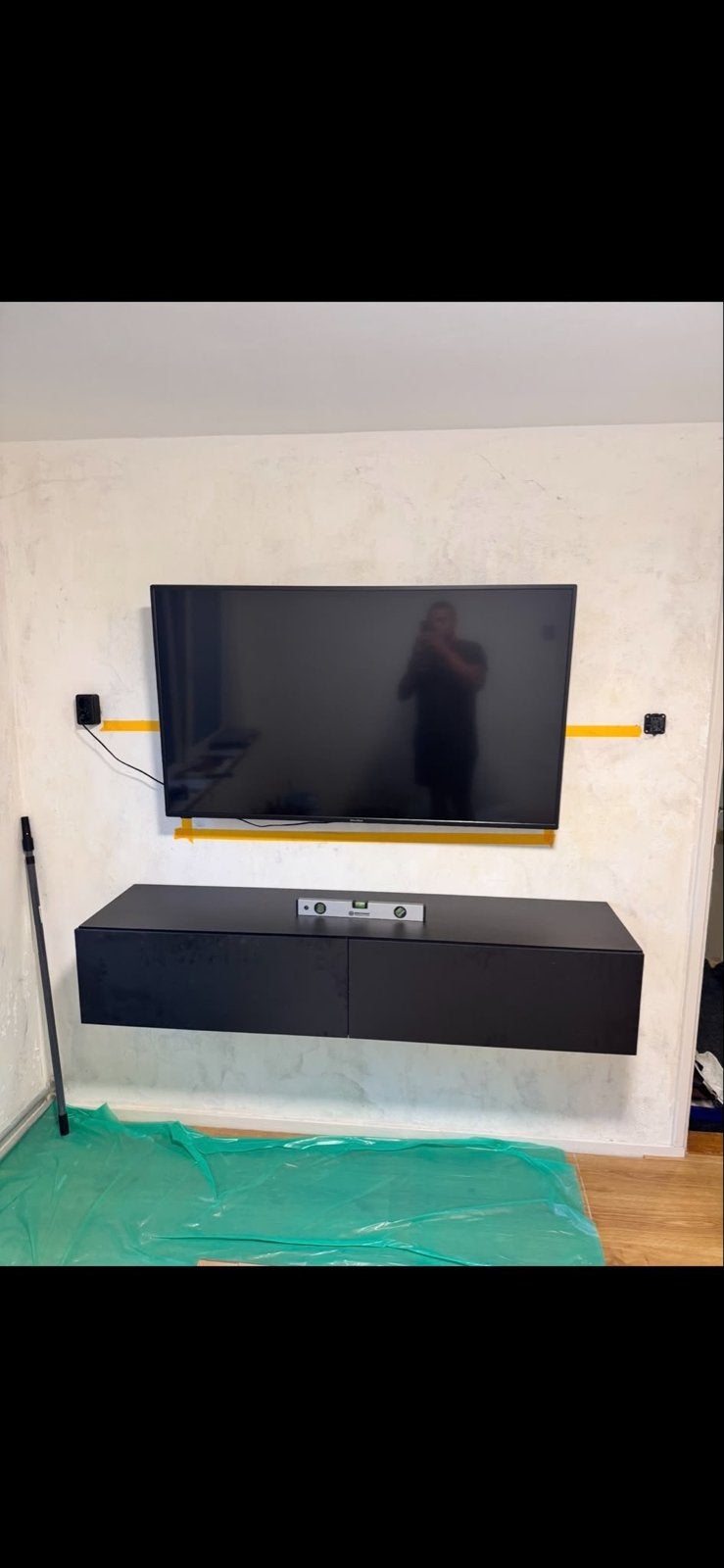 Meubella Palm TV-Meubel Mat Zwart, Huis en Inrichting, Kasten | Televisiemeubels, Ophalen, 150 tot 200 cm, Zo goed als nieuw, Minder dan 100 cm