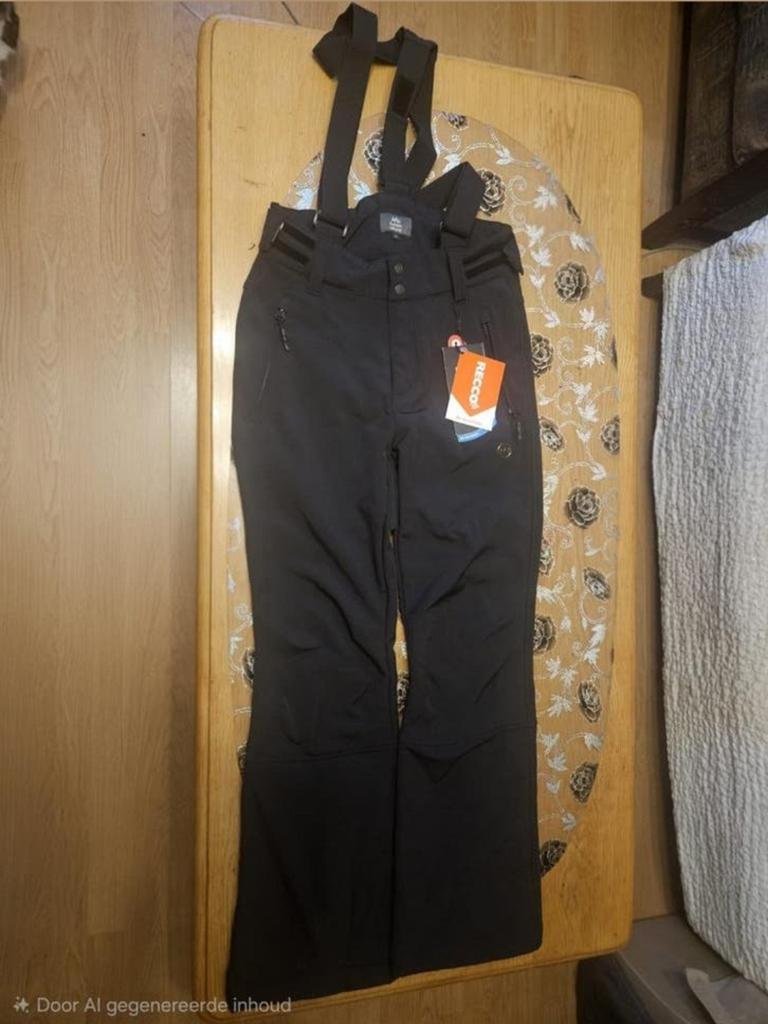 Zwarte ski- of snowboardbroek met bretels, Nieuw, Ophalen of Verzenden, RECCO, Broek