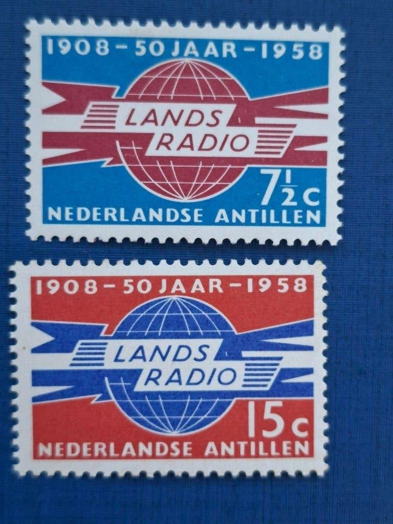 Postzegel Antillen 1958 PF serie 50 jr Landsradio 20-06, Ophalen of Verzenden, Postfris