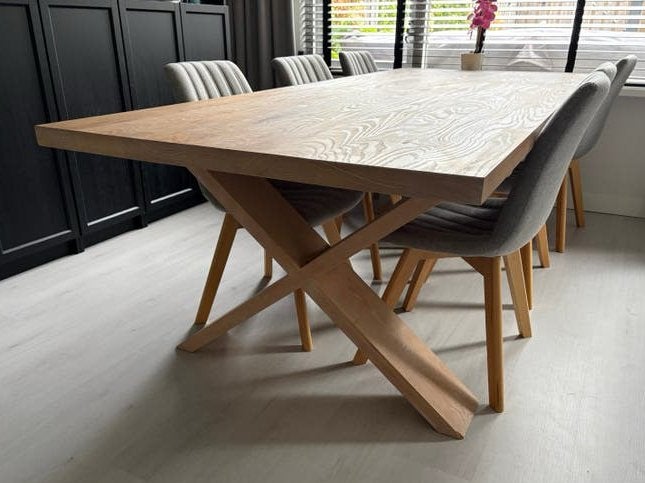 Loods5 Eettafel Essen Bruut white wash 245x100x75, Ophalen, Gebruikt, 100 tot 150 cm, 200 cm of meer