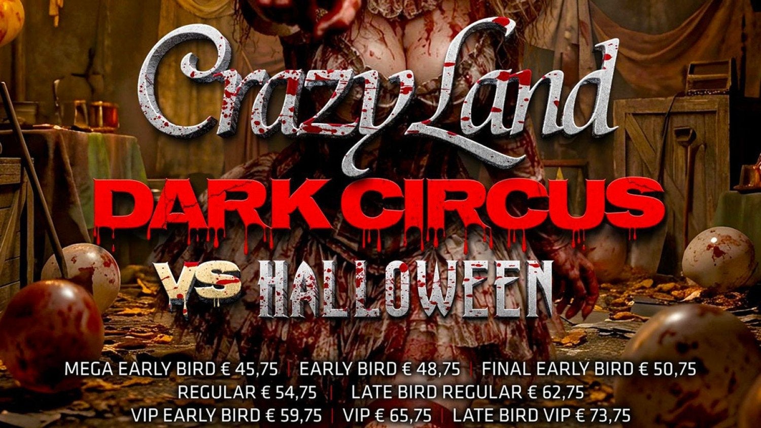 Crazyland dark circus 7 november 2 kaarten, Tickets en Kaartjes, Twee personen