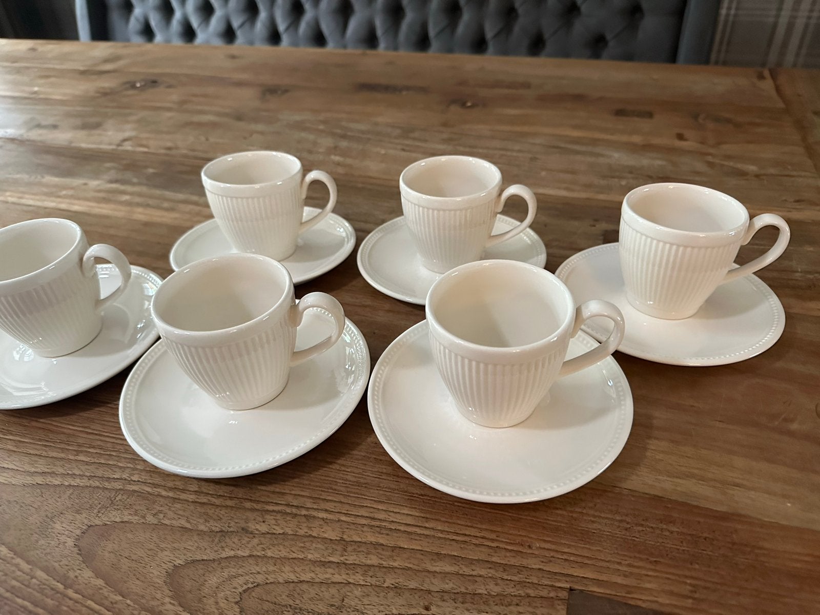6 Wedgwood Windsor kop en schotels - Zo goed als nieuw, Ophalen, Klassiek, Zo goed als nieuw, Kop(pen) en/of Schotel(s)