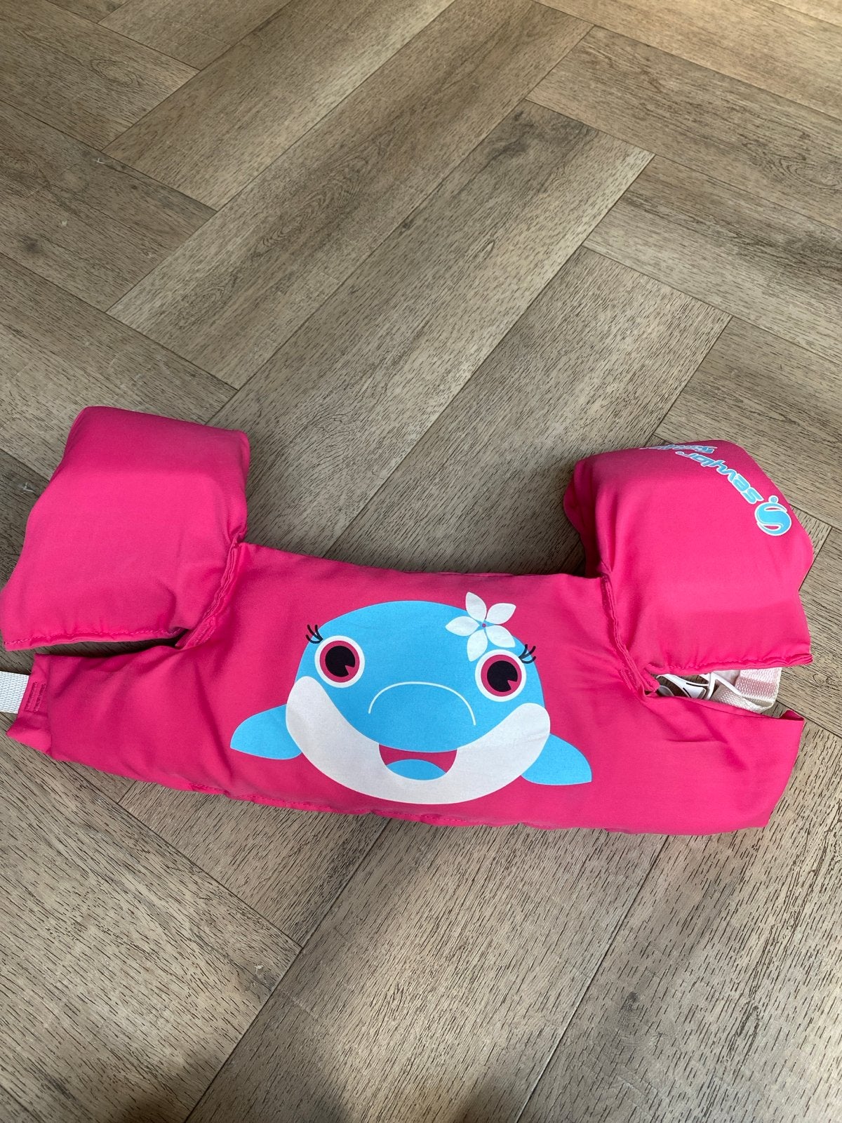 Sevylor Puddle Jumper zwembandjes dolfijn roze, Ophalen of Verzenden, Gebruikt