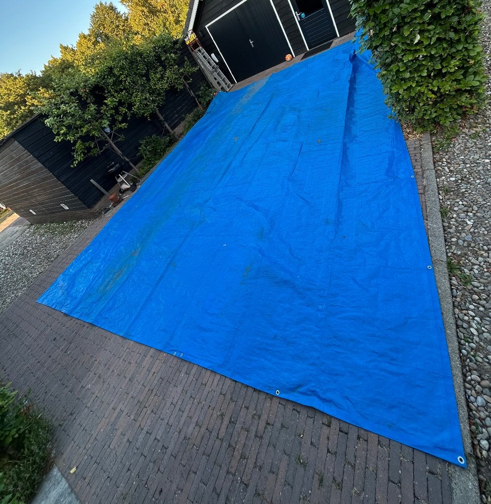 Groot afdekzeil / grondzeil 6 x 8 meter met alu montage ogen, Ophalen of Verzenden, 15 m² of meer, Zeil