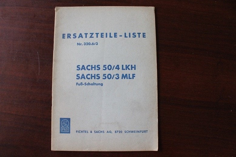 Sachs 50/4 LKH 50/3 MFL fuss schaltung ersatzteil katalog, Ophalen of Verzenden, Gebruikt