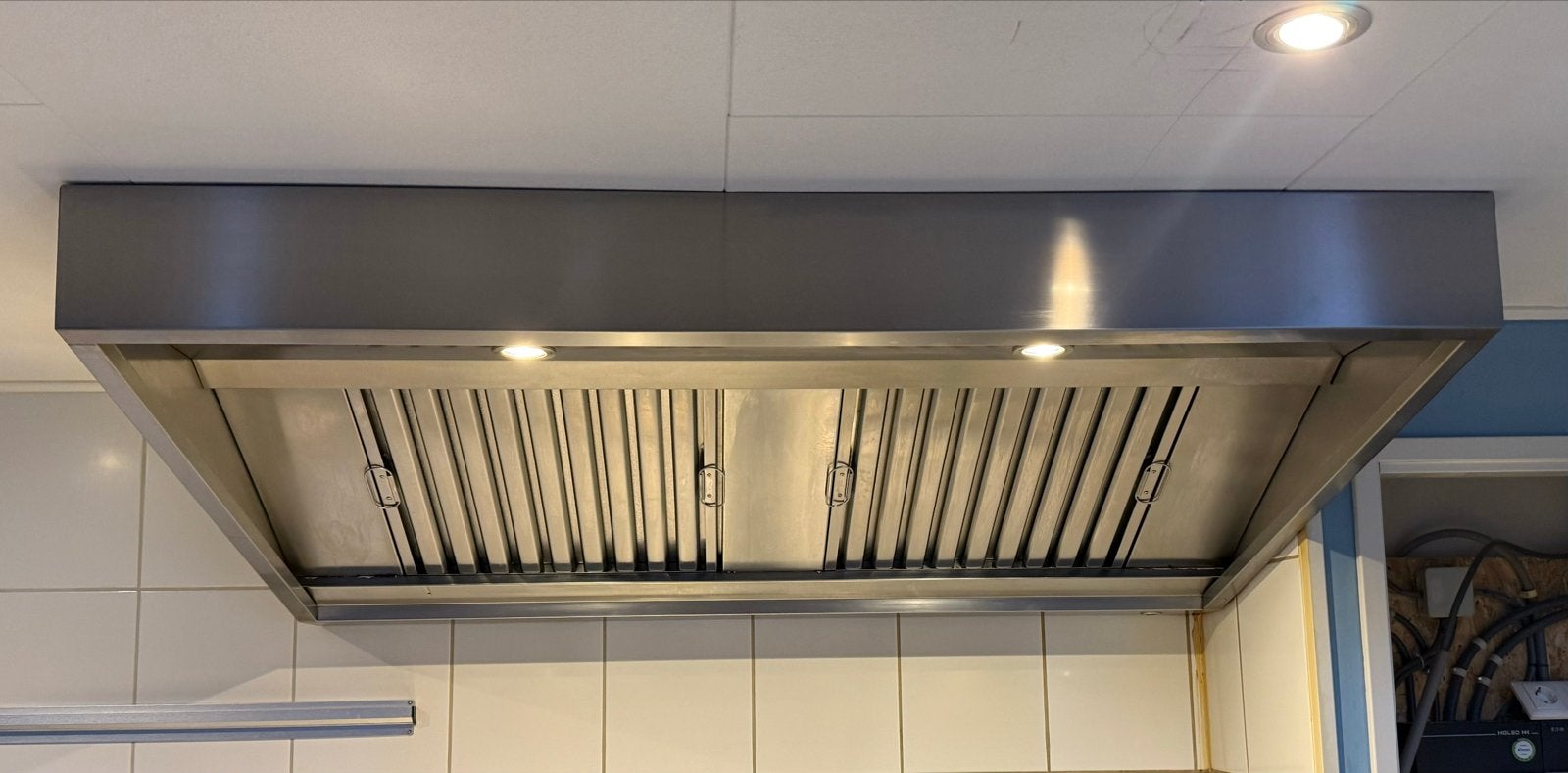 RVS Afzuigkap Horeca - Schuin Model 150x100x40cm, Ophalen, Zo goed als nieuw, Vrijstaand, Wandschouwkap