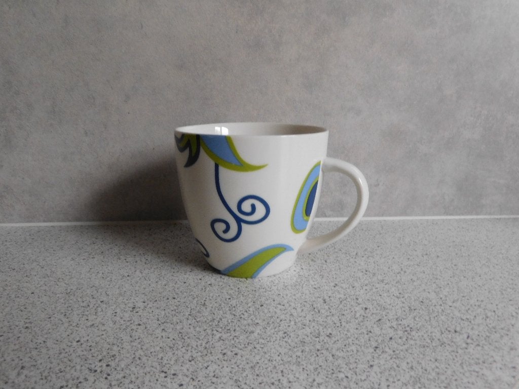 Mok Gestileerde Bloemen Blauw Douwe Egberts - 8x8,5 cm, Overige merken, Zo goed als nieuw, Modern, Porselein