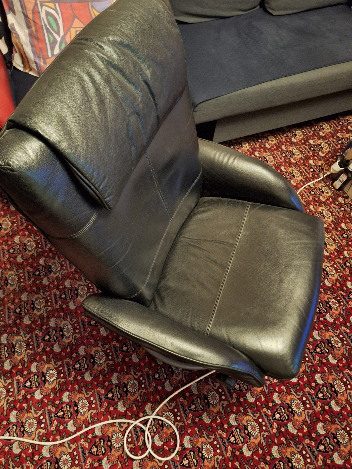 Leer stoel 100% orde, Eenpersoons, Ophalen of Verzenden, Minder dan 150 cm, Leer
